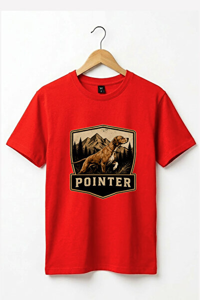 The Baski Hunting Hunting Pointer Hunter Dog Printed 100% Cotton Crew Neck Ba...