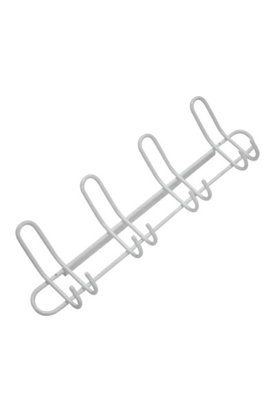 OEM Furniture hanger with 4 hooks 170x585x60mm, white steel