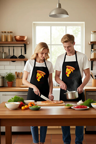 PayBuy مريلة مطبخ للجنسين مطبوعة بتصميم البيتزا، مناسبة للأطفال، مريحة، للاست...