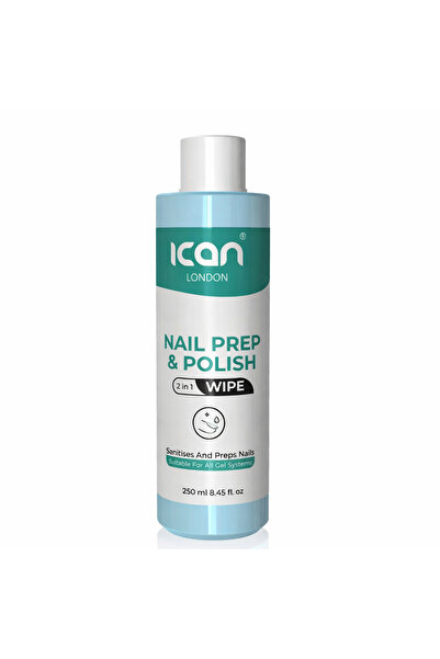 Ican London Nail Prep & Polish 2-in-1 Cleaner 250ml – Nail Dehydrator & Surfa...