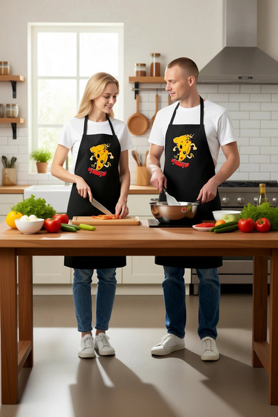 PayBuy Unisex Kitchen Chef Apron Skateboard Pizza Printed Child-Friendly Fun ...