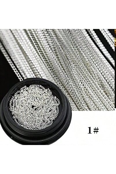 Choice 1M-1mm-Silver 1M 1mm Metal Flat Chain Gold Silver Studs Nail Art Decor...