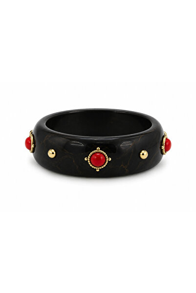 Venus Design Bone Red Stone Bracelet