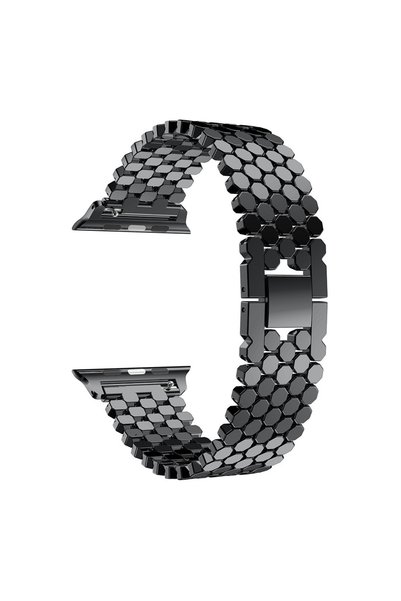 Choice7 42mm 44mm 45mm 49mm Black Stainless Steel Strap For Apple Watch Band ...