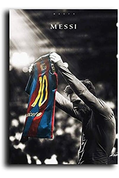 ALAYRA International Lionel Messi Retro 30x40 cm Soccer Player Canvas Wall Ar...