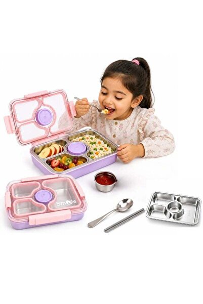 Twisoo Stainless Steel Lunch Box,3 Compartment Leakproof Bento Tiffin Box wit...