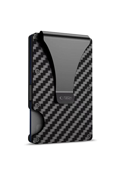 Tech-Protect Thorn RFID Aluminum Wallet, 8 Cards, Slim, Carbon Black