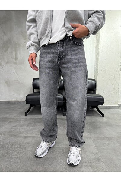 DIFRANSEL JEANS Basic Gray Washed Baggy Jeans