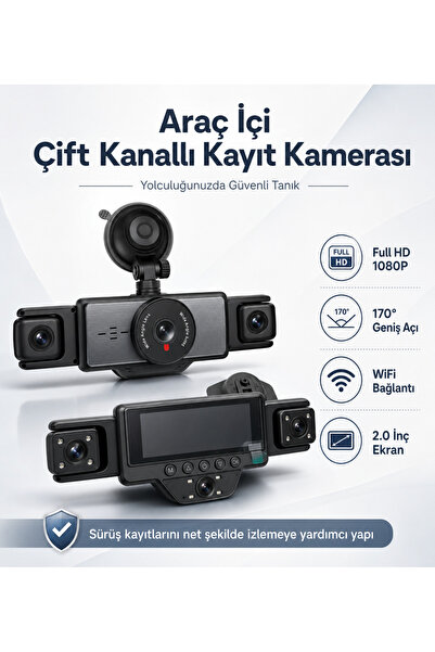 Hil Tech Eminönü Toptan Elektronik Araç İçi 5 Kameralı WiFi Kayıt Kamerası 2....