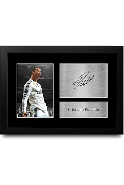 ALAYRA International Cristiano Ronaldo Real Madrid A4 Wall Art Print, Autogra...