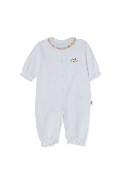 Bebetto Kız Bebek Tulum Çiçek Baskılı Çıtçıtlı Bisiklet Yaka Long Sleeve Pati...