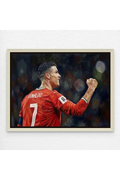 ALAYRA International Cristiano Ronaldo CR7 A4 Football Wall Art Canvas with C...