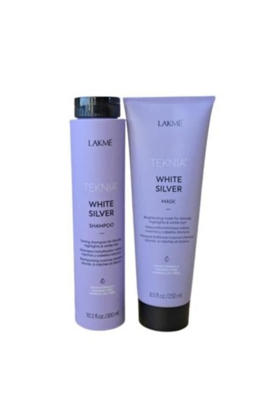 Lakme Set Alb Argintiu: șampon 300ml + tratament 250ml