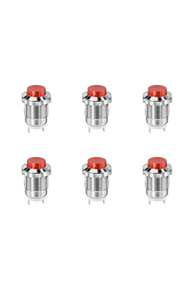 Choice Red 6 PCS 6PCS 12mm Metal Push Button Switch High Head Momentary 1NO S...