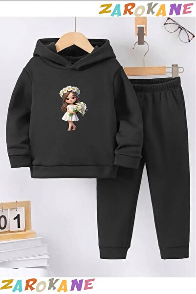ZAROKANE Papatyali Girls' Printed Winter Children's Hooded Cotton Insulated T...