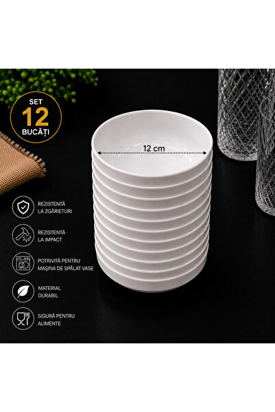 POLIGLOW Set of 12 Polycarbonate Bowls 12 cm – Impact and Scratch Resistant, ...