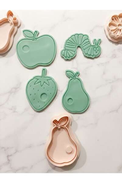 Onflow Educational Fruit and Cute Caterpillar Cookie Mold Set