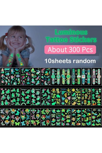 Choice Girl 10 sheets 10pcs Children's Luminous Tattoo Stickers Kids Glow Bod...