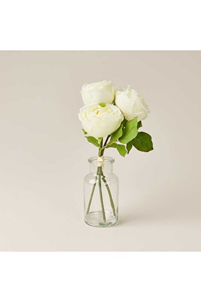 Evidea Deco Vazolu Gül - Beyaz - 29 cm