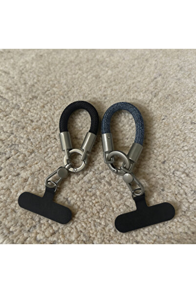 Choice12 POLYESTER Black and Blue Adjustable Universal Braided Short Mobile P...
