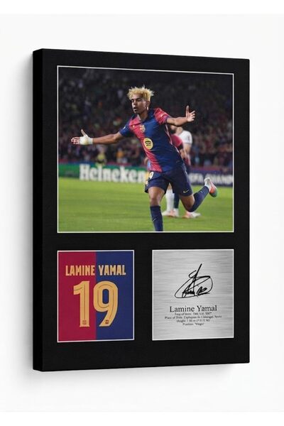 ALAYRA International Lamine Yamal Barcelona A4 Football Wall Art Canvas with ...