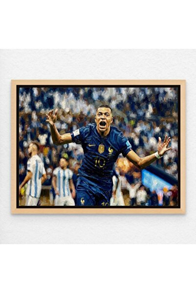 ALAYRA International Kylian Mbappé France A3 Football Wall Art Canvas with Li...
