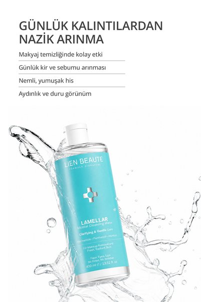 Lien Beaute Lamellar Micellar Makyaj Günlük Kalıntı Kir Arındırıcı Yatıştırıcı Tazeleyici Nemlendirici Aydınlatıcı Ton Eşitleyici Temizleme Suyu Niacinamide Allantoin Gliserin Panthenol