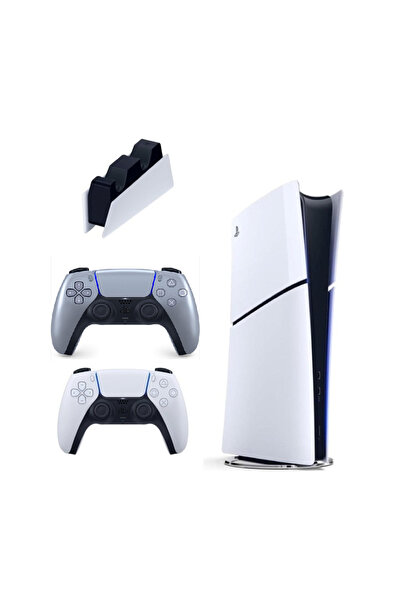 Sony Playstation 5 Slim dijital 825GB +2.kol Dualsense Silver Sterling Gümüş ...