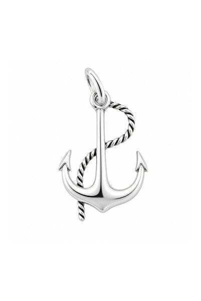 Generic Brand Pandantiv, Model Ancora, 0.8 g, Silver, Oțel prețios argintat 9...