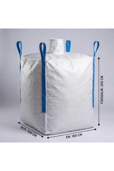 HÖBEN Bigbag Çuval 100X100X205 Ölçülerinde 1500 kg Swl LAMİNESİZ ÜST BACALI A...