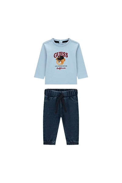 Guess Set bluză și pantaloni pentru băieți I6YG07K4014 Albastru închis