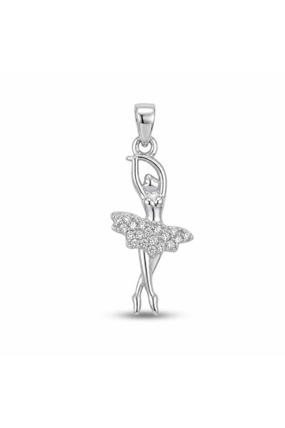 Generic Brand Pandantiv, 1.1 g, Model cu Zirconii Balerina, Silver, Material ...