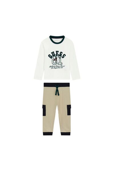 Guess Set bluză și pantaloni băieți N6YG03K4079 Bej