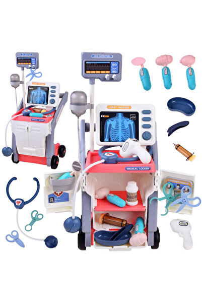 indiggo Set de joacă, Cărucior medical pentru copii, 15 piese, cu sunete, inc...