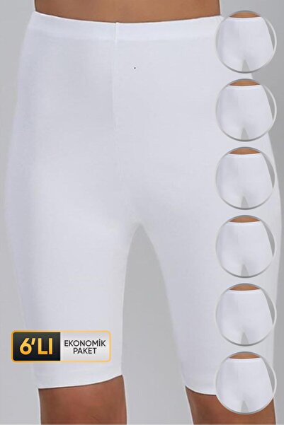 Çift Kaplan Women's interlock long white panties 440 6-piece economic package