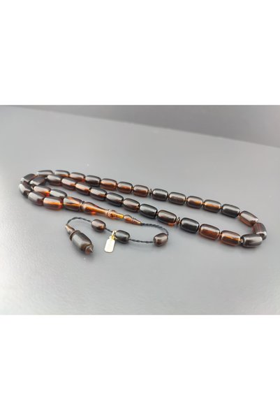 İskeçe Tesbih Selim Canlı Master Workpiece Double Sanded Double Polished Clamped Amber Certified 10278