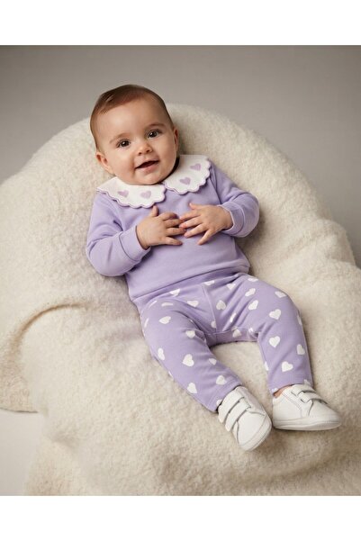 Ege Bebek Baby Girl Seasonal Heart Printed Baby Collar 9-12-18-24 Months Slim...