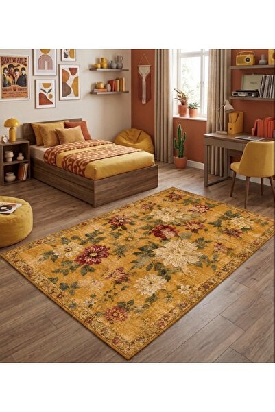 dekorug Doğal İplik Şönil Dokuma Pamuk Taban Halı Koridor Halısı Kilim – Antr...
