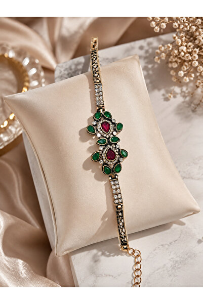 G Sport POLO Elegant Vintage Women's Bracelet Adorned with Rubies