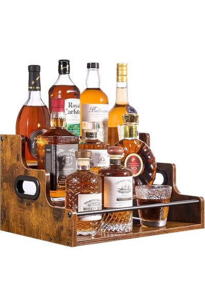 GENERAL 4-Tier Beverage Bottle Display Rack, Coffee Drink Shelf Organizer, Wa...