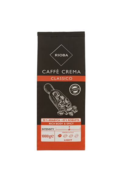 Rioba Caffe Crema Classico 55% Arabica 45% Robusta Boabe de cafea cu aromă bo...