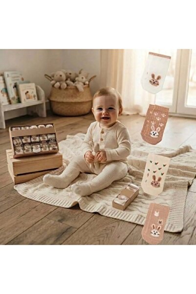 Erca Home Tekstil Ürünleri % 100 ORGANİK PAMUK TAVŞAN BASKI ORGANİK 5 Lİ RENK...