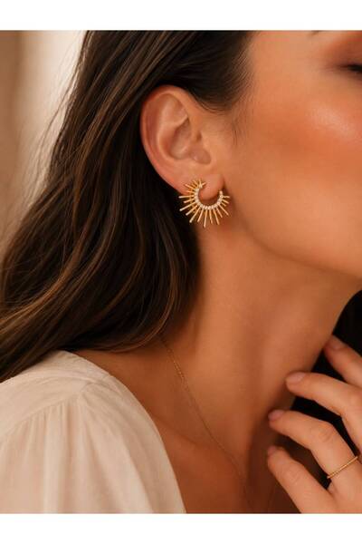 GUVDİN Steel Sunlight Earrings