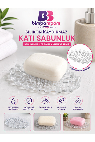 bimbambom Silikonska posuda za sapun u kupatilu, čvrsti držač za sapun, posud...