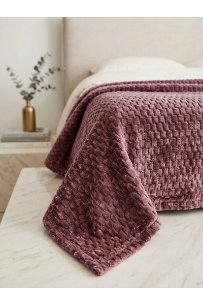 cmn home Çift Kişilik soft battaniye 220x240 cm kutulu Lüks Kabartmalı Yumuşak Dokulu Battaniye