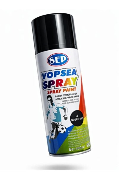 SEP Vopsea spray, 400 ml, negru mat RAL 9005, SPRAY VOPSEA AUTO NEGRU MAT