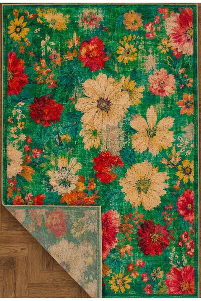 dekorug Doğal İplik Şönil Dokuma Pamuk Taban Halı Koridor Halısı Kilim – Antr...