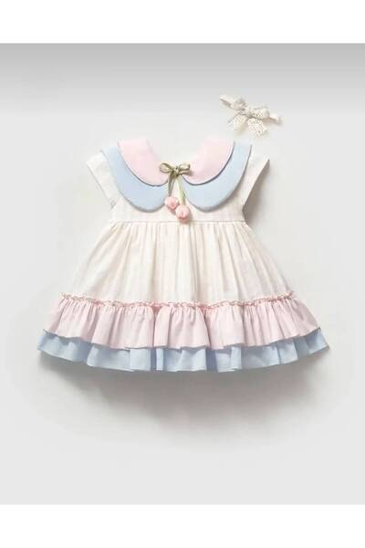 Butik KIZ BEBEK TOKA AKSESUARLI ÖZEL TASARIM ELBİSE