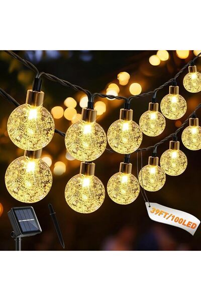 GENERAL Solar Outdoor Lde Light String 100 Led Lights 12 m 8 Different Lighti...