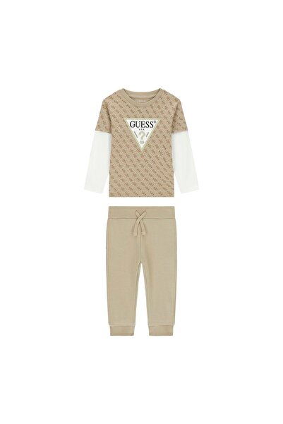 Guess Set bluză și pantaloni băieți N6YG02K4077 Bej